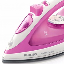 飞利浦（PHILIPS）蒸汽电熨斗烫斗家用蒸汽熨衣机 便捷立式手持迷你电烫斗 樱花粉GC1418/02-1000W不黏底板
