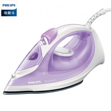 飞利浦（PHILIPS） 蒸汽电熨斗家用手持蒸汽烫斗熨烫机挂烫机不黏底板喷射强劲一键除垢 神秘紫GC1026/38-1800W