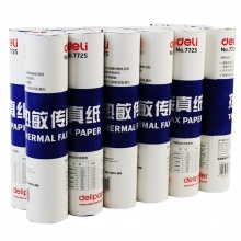 得力（deli） 7725 热敏传真纸216mm*30y 12卷/盒