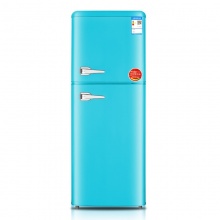 志高 156升双门冰箱 小型电冰箱 复古迷你小家用宿舍冷冻冷藏保鲜 节能 156L蒂芙尼蓝