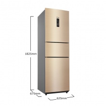 美的(Midea)258升 变频智能三门冰箱 一级能效 风冷无霜 中门29档调温 睿智金 BCD-258WTPZM(E)