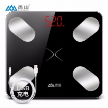 香山 电子秤 可充电USB 智能体脂秤重 家用精准体重称 身体数据监测