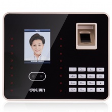 得力（deli） 33155 面部指纹混合识别免软件考勤机 人脸识别+指纹识别+密码验证三合一智能打卡机 支持局域网