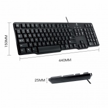 罗技（Logitech）K100 键盘 圆形接口 黑色_