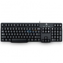 罗技（Logitech）K100 键盘 圆形接口 黑色_