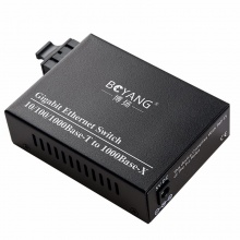 博扬（BOYANG）BY-DG102S 千兆一光二电单模双纤光纤收发器交换机 光纤转换器 防雷SC接口 25公里外置电源