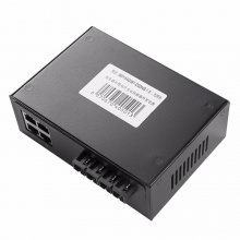 博扬（BOYANG）BY-DG204S 千兆二光四电单模双纤光纤收发器交换机 光电转换器 防雷SC接口 25公里外置电源