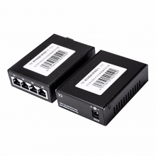 博扬（BOYANG）BY-DF104A/B 百兆一光四电单模单纤光纤收发器交换机 光电转换器 防雷SC接口 25公里外置电源