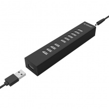 奥睿科（ORICO）H1013-U2 10口USB2.0分线器HUB高速扩展集线器 黑色 线长1米 带DC电源线