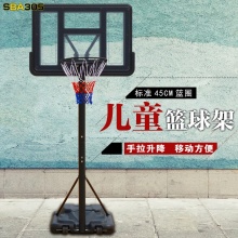成人标准篮球架 可升降篮球框移动简易篮球架 家用户外儿童 020Y配实心圈（幼儿园豪华款）