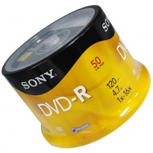 索尼（SONY）DVD-R 光盘/刻录盘 16速4.7G 桶装50片 空白光盘（行业装）