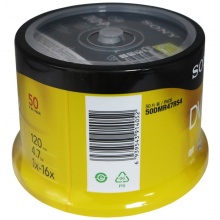 索尼（SONY）DVD-R 光盘/刻录盘 16速4.7G 桶装50片 空白光盘（行业装）