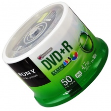 索尼（SONY）DVD+R 光盘/刻录盘 16速4.7G 桶装50片 空白光盘 可打印