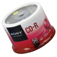 索尼（SONY）CD-R 光盘/刻录盘 48速700MB 桶装50片 空白光盘