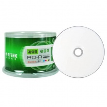 铼德（RITEK）BD-R 12速 超高速 25G 蓝光 可打印 桶装50片 刻录盘