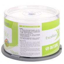 铼德（RITEK）DVD-R空白光盘/刻录盘 16速4.7G X系列超亮可打印 台产 桶装50片