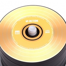 铼德（RITEK）CD-R空白光盘/刻录盘 52速700M 台产 五彩黑胶音乐盘 桶装50片