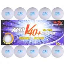 双鱼乒乓球无星兵乓球训练球 展翅V40+ 白色