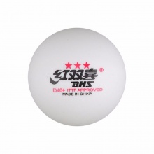 红双喜DHS乒乓球3星 赛顶ABS新材料40+ 三星专业比赛兵乓球 白色