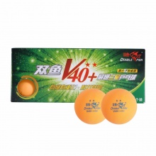 双鱼V40+展翅乒乓球 三星二星一星兵乓球 白色黄色 新材料练习训练比赛用 新材料更好用 V40+展翅3星（10个装）黄色