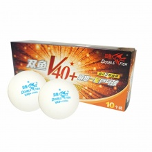 双鱼V40+展翅乒乓球 三星二星一星兵乓球 白色黄色 新材料练习训练比赛用 新材料更好用 V40+展翅3星（10个装）黄色