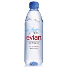 依云（evian）天然矿泉水 500ml*24瓶 整箱