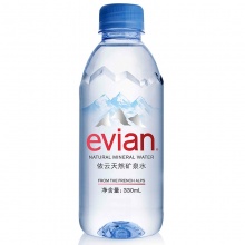 依云（evian）天然矿泉水 330ml*24瓶 整箱