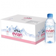 依云（evian）天然矿泉水 330ml*24瓶 整箱