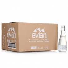 依云（evian）天然矿泉水 330ml*20整箱玻璃瓶