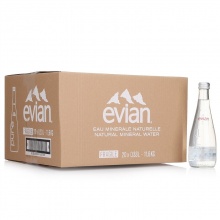 依云（evian）天然矿泉水 330ml*20整箱玻璃瓶