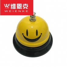 维恩克 点餐铃吧台餐厅传唤上菜传菜铃叫餐服务按铃抢答器宠物狗铃铛 黄色 笑脸单个85mm按铃