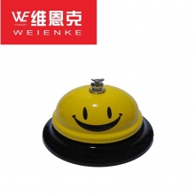 维恩克 点餐铃吧台餐厅传唤上菜传菜铃叫餐服务按铃抢答器宠物狗铃铛 黄色 笑脸单个85mm按铃