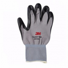 3M 丁腈耐磨涂层 劳保手套 防滑工作手套舒 适透气线棉手套 灰色 L