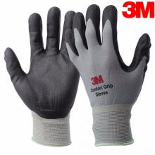 3M 防护手套舒适型防滑耐磨手套劳防手套丁腈掌浸手套 M 高透气性 抗油污 耐磨防滑
