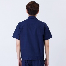 亚岩 工作服套装男士工装劳保服夏季短袖上衣透气薄款汽修工地工程服新品工服定制印字绣LOGO 浅灰色单上衣 175/XL