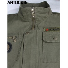 安拓 工作服套装男劳保服电焊工汽修迷彩工程服春秋长袖作训服全棉户外 绿色 165