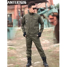 安拓 工作服套装男劳保服电焊工汽修迷彩工程服春秋长袖作训服全棉户外 绿色 185
