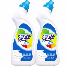 绿伞 洁厕灵洁厕剂 家用清香洁厕液洁厕净宝洗厕所除臭洁厕液用品卫生间马桶清洁剂除垢 洁厕剂500g*2瓶