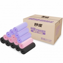 妙洁 垃圾袋加厚中号 点断平口 办公经济装15卷...