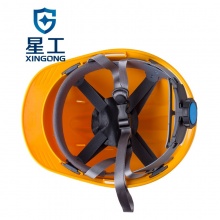 星工（XINGGONG）安全帽 ABS透气工程施工电力建筑防砸三筋安全帽印字 黄色XGA-5