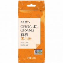 天地粮人 有机 黑小米 330g（无添加 无染色 小黄米 月子米 东北 五谷 杂粮 真空装 大米伴侣）