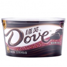 德芙（Dove）香浓黑巧克力糖果巧克力休闲零食252g