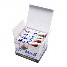 锦大 Maxbar5 花生夹心巧克力棒 休闲零食糖果巧克力 盒装420g（35g*12根）