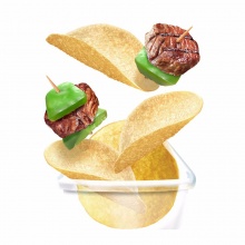 乐事（Lay’s）无限薯片 零食 休闲食品 嗞嗞烤肉味104g罐装 百事食品