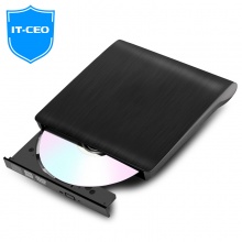 IT-CEO USB3.0外置光驱 高速移动光驱 外接移动CD DVD刻录机 笔记本外接光驱16倍速 黑/自带数据线 W521
