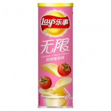 乐事（Lay’s）无限薯片 零食 休闲食品 无限田园番茄味104g罐装 百事食品