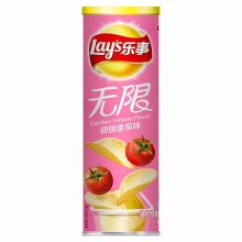 乐事（Lay’s）无限薯片 零食 休闲食品 无限田园番茄味104g罐装 百事食品