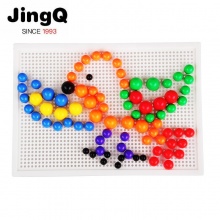 京奇JingQ 蘑菇钉拼插拼图550粒/套（含插板+收纳盒）