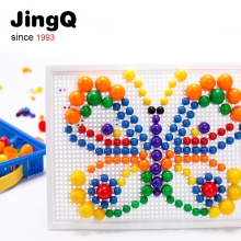 京奇JingQ 蘑菇钉拼插拼图550粒/套（含插板+收纳盒）