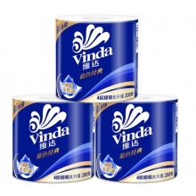 维达蓝色经典卷纸V4073 4层 200g/卷 10卷/提
